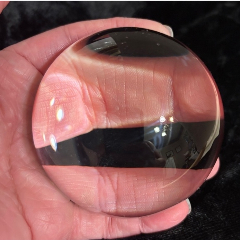 VINTAGE Crystal Optical Dome Paperweight